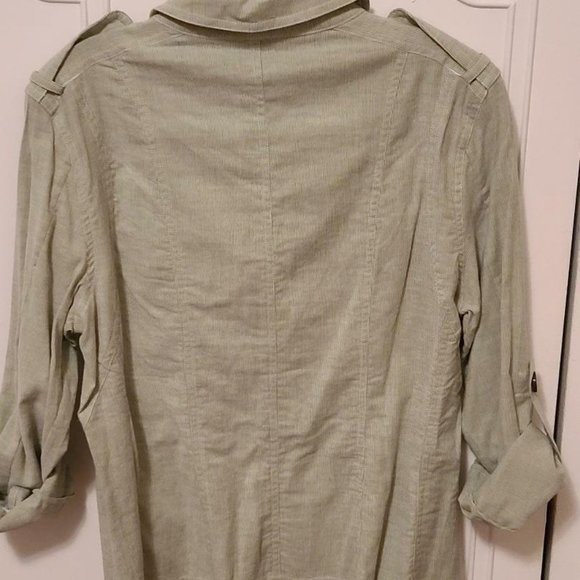 Mel & Lisa Light Green Long Sleeve Shirt Jacket Size 2 - Picture 4 of 4